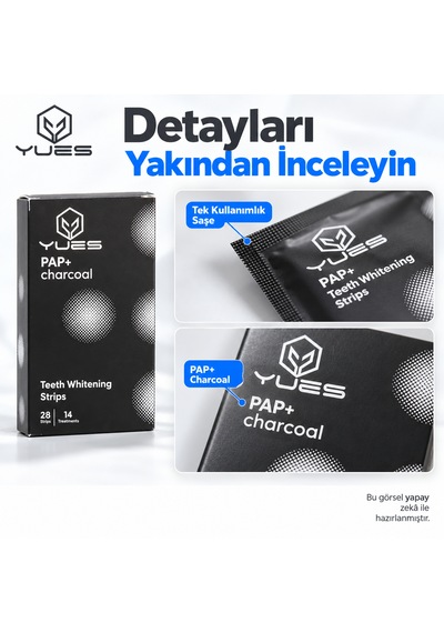 Yues Pap+ Kömürlü Diş Beyazlatma Bandı 28 Şerit 14 Uygulama