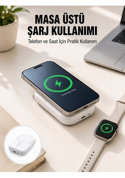 Hubrendy Tekno Akıllı Saat Ve Telefon Uyumlu 4 Ü 1 Arada Powerbank 10000 Mah Yeni Nesil Diğer