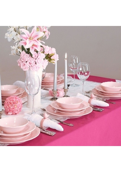 Kütahya Porselen Lar 24 Parça 6 Kişilik Yemek Takımı Pearl Pembe 616