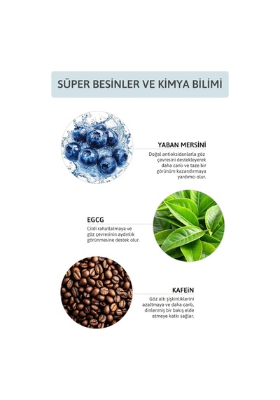 Torbalanma Karşıtı Ve Göz Çevresi Aydınlatıcı Göz Altı Bakım Serumu Caffeine%5%2 Hyaluronic Acid
