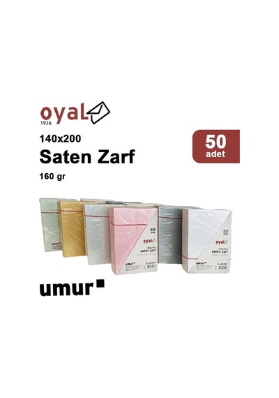 Oyal 14x20 160gr 50li Yeşil Saten Zarf