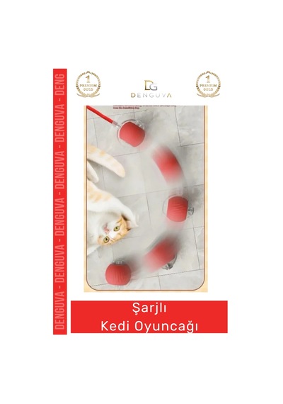 Kedioyuncağı İnteraktif Titreşimli Hareketli İpli Dayanıklı Avcı İçgüdüsü Şarjlı Kedi Oyuncağı