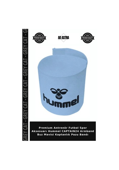 Premium Antrenör Futbol Spor Aksesuarı Hummel Captaın24 Armband Buz Mavisi Kaptanlık Pazu Bandı Mavi