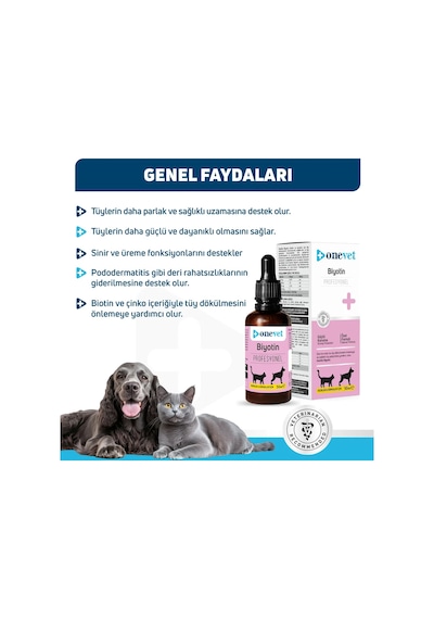Onevet Biotin Kedi Ve Köpekler İçin Tüy Dökülmesini Önleyici Damla 50 Ml