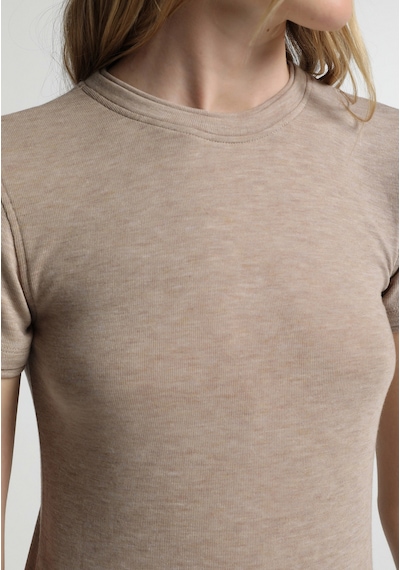 Colin's Colins Slim Fit Kadın Bej Tişört Cl1081838 Q1.v2 Bme