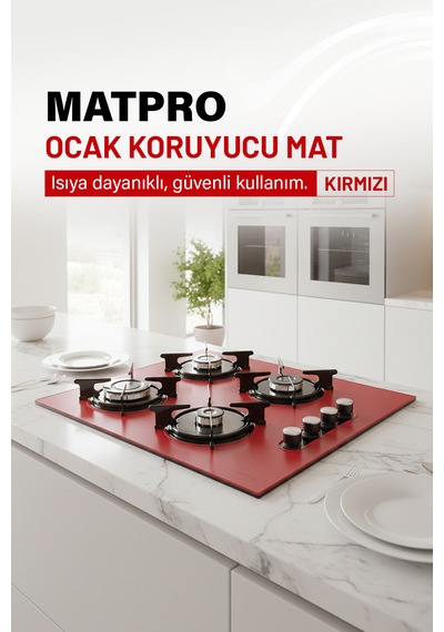 Kumtel Set Üstü Ocak Koruyucu Silikon Mat Kırmızı
