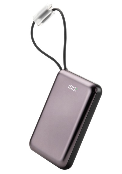 10.000 Mah Kablolu Pd Quick Mini Electronic Painting Powerbank Taşınabilir Sarj Cihazı Açık Gri