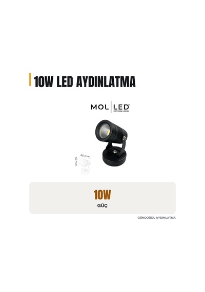 Molled Plato Serisi 10w Siyah Rozanslı Led Çim Armatürü Yeşil - Mol9054-1