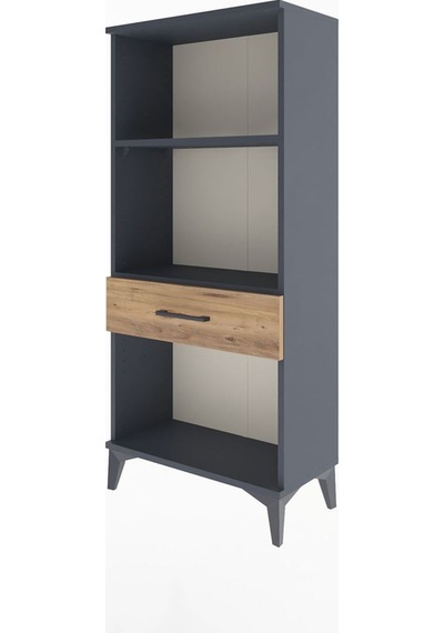 Arges Dolap 2 Raflı Tek Çekmeceli 60x30x134 Antrasit-çam Antrasit