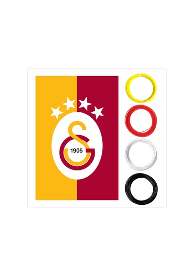 3d Kalem İçin Galatasaray Temalı Sarı,kırmızı,beyaz,siyah Pla Filament Seti