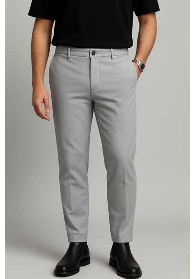 Bürke Erkek Gri Renk Slim Fit Kaliteli Kumaş Pantolon