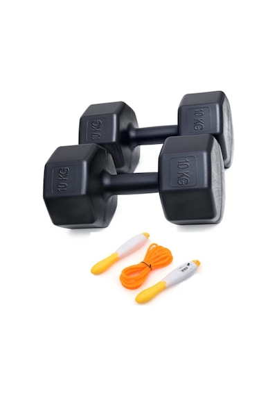 Ps Spor 10 Kg Dambıl X 2 Adet 20 Kg Set + Sayaçlı Atlama Ipi