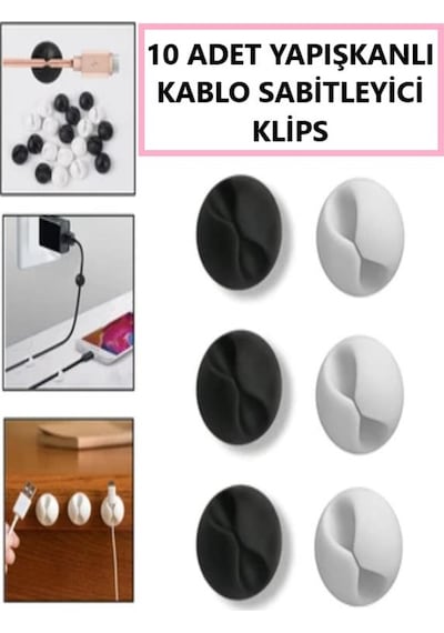 Kablo Sabitleyici Klips Organizer Kablo Düzenleyici Sabitleme Klipsi Dağınıklık Toparlayıcı Kablo Düzenleme