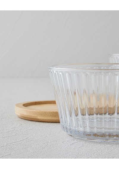 Stria Cam-bambu 3 Parça Sunumluk 11x6,5 Cm Şeffaf