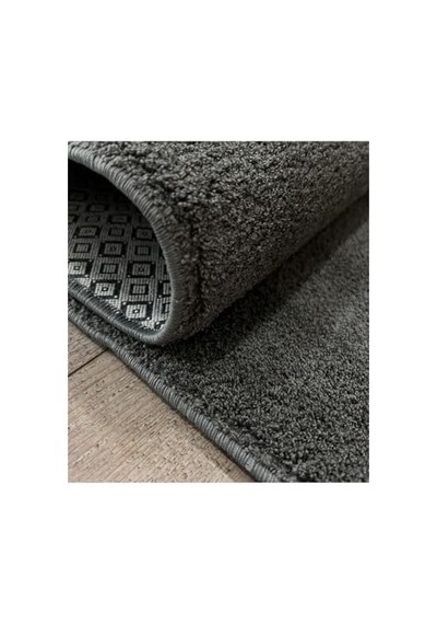 Koyu Gri Mikro Polyester Kaymaz Taban Shaggy Halı, 100 X 100 Açık Indigo