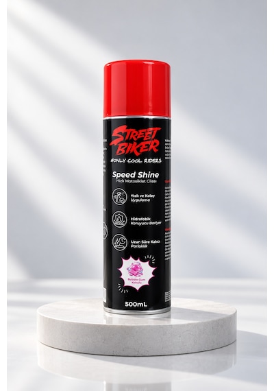 Speed Shine Hızlı Motosiklet Cilası 500 Ml Su İtici Hidrofobik Koruyucu Sprey, Uzun Süre Kalıcı Parlaklık, Bubble Gum Kokulu