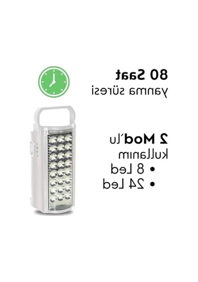 Taşınabilir Led Işıldak - 24 Led, Uzun Süreli Kullanım Açık Ahşap