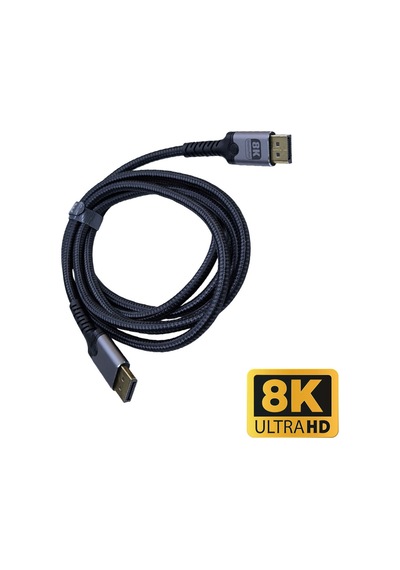 8k Display Port Erkek Erkek Örgülü Kablo 2m