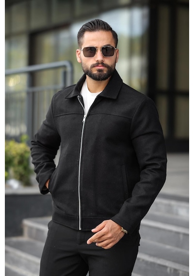 Classics Men Claassics Men Erkek Oversize Kısa Kaşe Kaban Ceket - 7435 Siyah