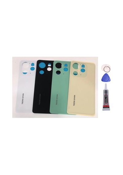 Tecno Spark 20 Pro Siyah Arka Kapak Batarya Kapağı Pil Kapağı Yapışkan Ve Sökme Aparatıyla Beraber Full Set Siyah