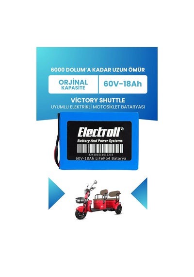 Victory Shuttle Batarya Standart Kapasite Lifepo4 60v 18ah Elektrikli Motosiklet Bataryası