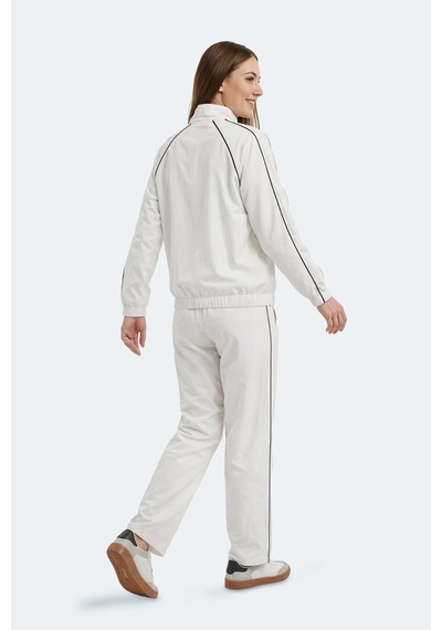 Slazenger Revel Kadın Dik Yaka Fermuarlı Kemik Eşofman Takımı