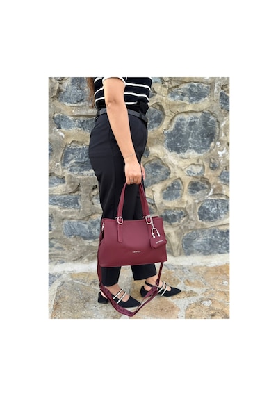 Just Polo Kadın Yeni Sezon Yumuşak Deri Ayarlanabilir Askılı Şık El Ve Omuz Çantası Shoulder Bag Bordo 56961734