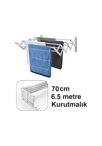 Çamaşır Kurutma Askısı Balkon Elbise Kurutma Askılığı 70Cm 9 Lu Gri