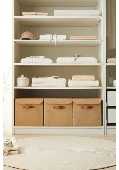 Ocean Home Textile 3'lü Jüt Kapaklı Kutu Set