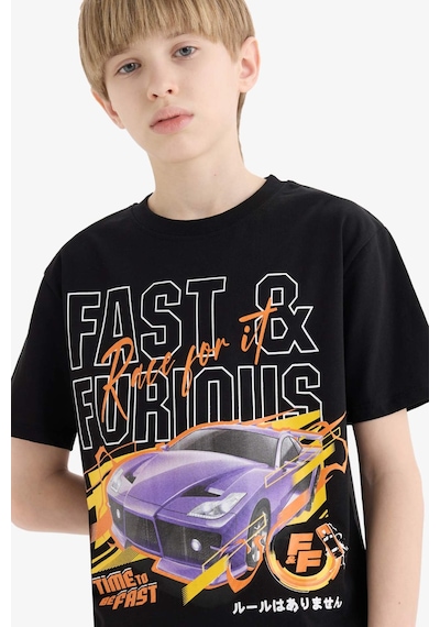 DeFacto Erkek Çocuk Fast & Furious Bisiklet Yaka Kısa Kollu Tişört E3121A825SMBK81