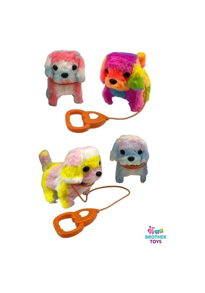 Peluş Yürüyen Havlayan Tasmalı Kumandalı Oyuncak Sevimli Köpek 17 Cm. Çok Renkli