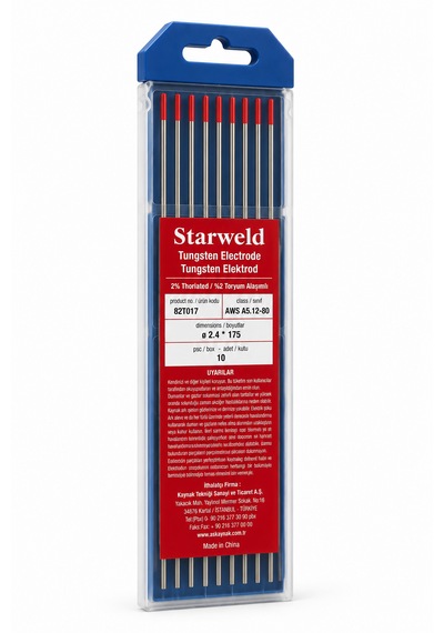 Starweld 82t017 Tungsten Elektrod 2.4 Mm X 175 Mm Tıg Kaynak Elektrodu 10 Adet