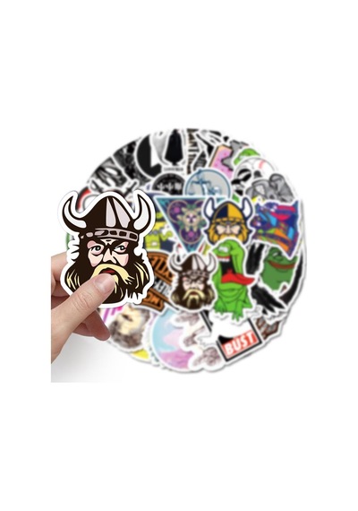 Cajuart 50 Adet Tekrarsız Karışık Stil Modern Pvc Sticker 016