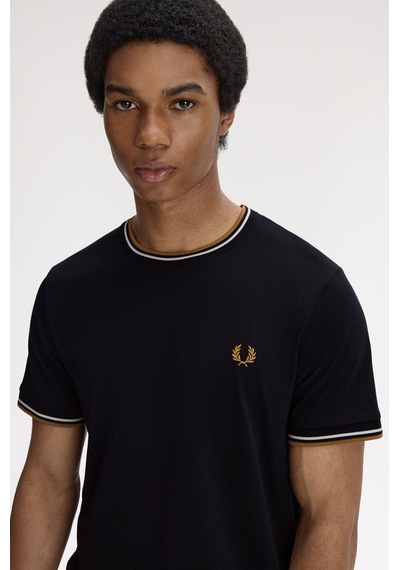 Fred Perry M1588v-p69 Twin Tipped Erkek Tişört Siyah