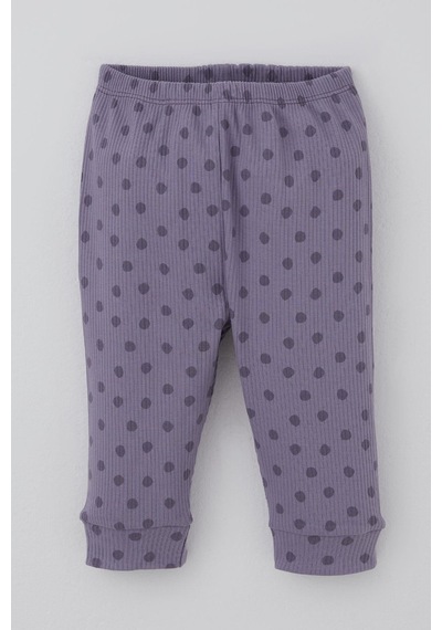 Breeze Kız Bebek Pijama Takımı Omuzdan Patlı Puantiye Desenli 4 Ay-1 Yaş, Lila Lila
