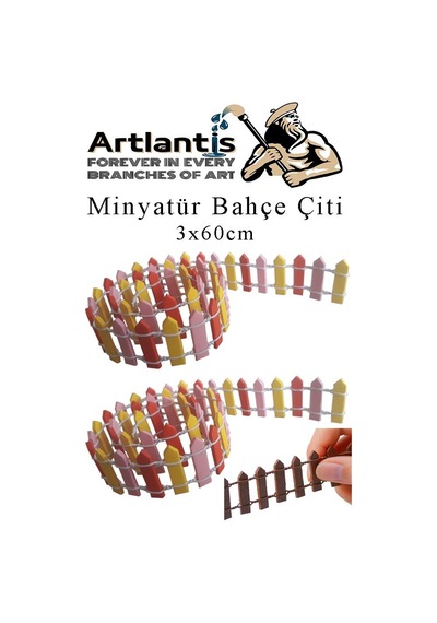 Mini Bahçe Çiti Kırmızı 3x60cm 2 Adet Dekoratif Minyatir Bahçe Çiti Okul Proje Teraryum Mini Ev Bahçe Çit