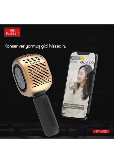 Earldom Mc5 Karaoke Mikrofon - Gold M414