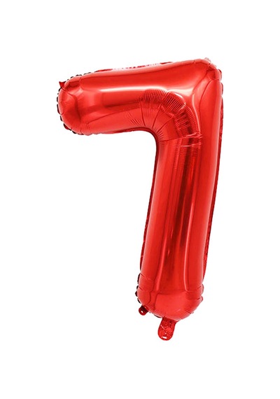 7 Rakam Kırmızı Folyo Balon 34 İnç 76-82 Cm Kırmızı