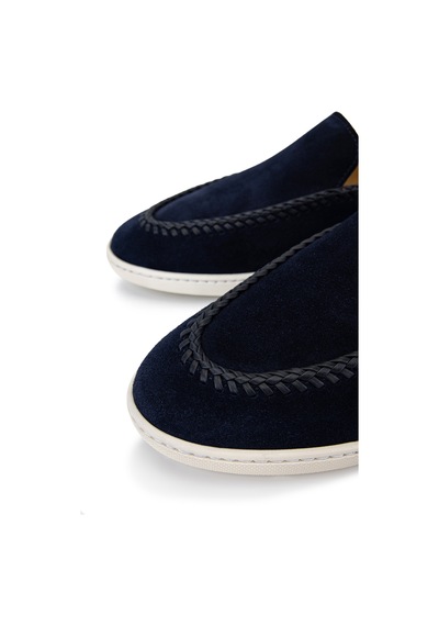 Giampiero Nicola Erkek Hakiki Deri Mavi Loafer Ayakkabı 664 47007b Erk Ayk Y26 Blu