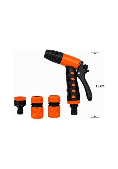 Kınetex 5'i 1 Arada Sulama Tabancası, 5 Modlu Ayarlanabilir Bahçe Hortumu Başlığı, Ergonomik Tetikli Su Püskürtme Aparatı, Hortum Bağlantı Adaptörlü Bahçe Yıkama Ve Sulama Seti