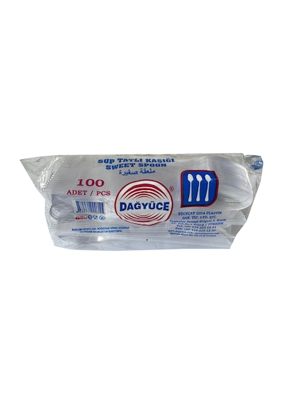 Dağyüce Plastik Şeffaf Sup Kaşık - Tatlı Kaşığı - 100 Adetlik Paket