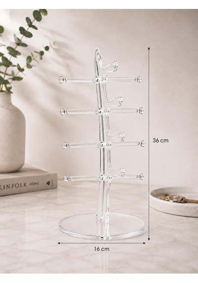 5'li Yelken Model Şeffaf Pleksi Gözlük Standı Dekoratif Gözlük Organizer