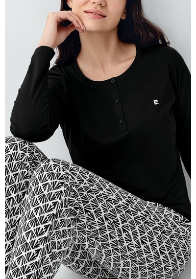 Pierre Cardin Kadın Siyah Pijama Takımı Pc9069-s-v1 Siyah