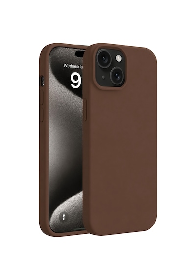 Newface - 537 - Apple iPhone Uyumlu 15 Kılıf First Silikon - Glblseme - - Kahverengi