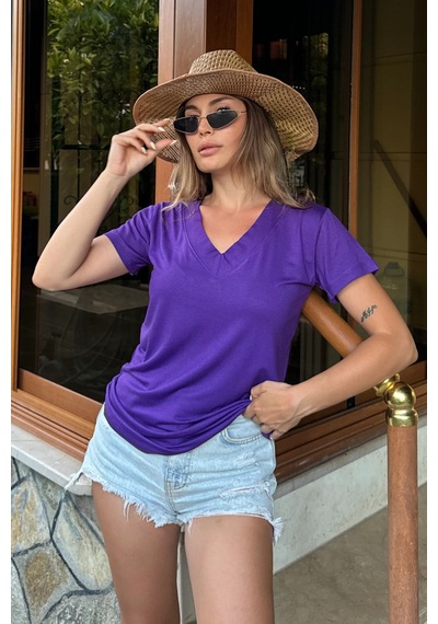 Bbbutikbasic Tiril Tiril Penye Viskon Basic Vj3343 Mor
