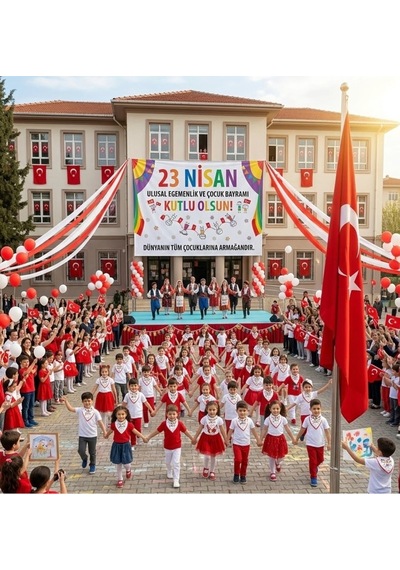 23 Nisan Çocuk Bayramı Temalı Bandana/fular Çok Renkli