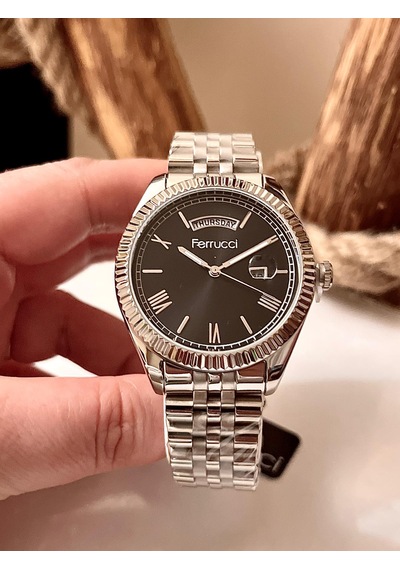Ferrucci Fcf 60743 Gün Ve Tarih Göstergeli Çelik Erkek Kol Saati