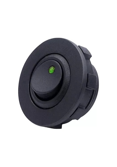 Mr-132e Yuvarlak Nokta Yeşil Işıklı Pano Tip Anahtar On-off 3 Bacaklı 12v 20 Amper Yeşil