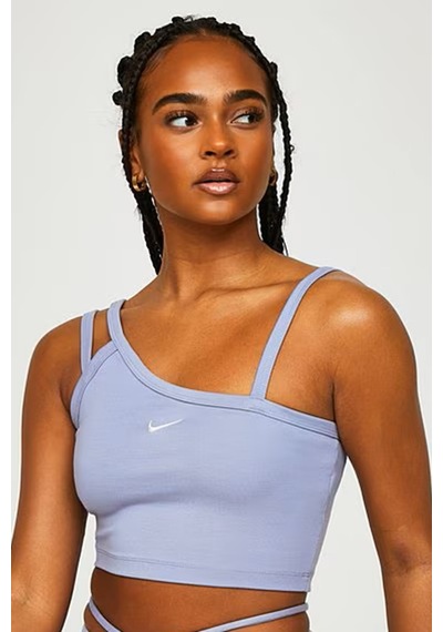 Nike Sportswear Everyday Modern Women's Asymmetrical Crop Tank Kadın Askılı Crop Atlet Bra Lila Lila