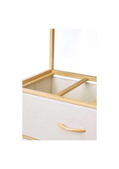 Digithome Bambu 2 Raflı 3 Çekmeceli Dolap Çok Amaçlı Düzenleyici Organizer Şifonyer - B9197 Kahverengi